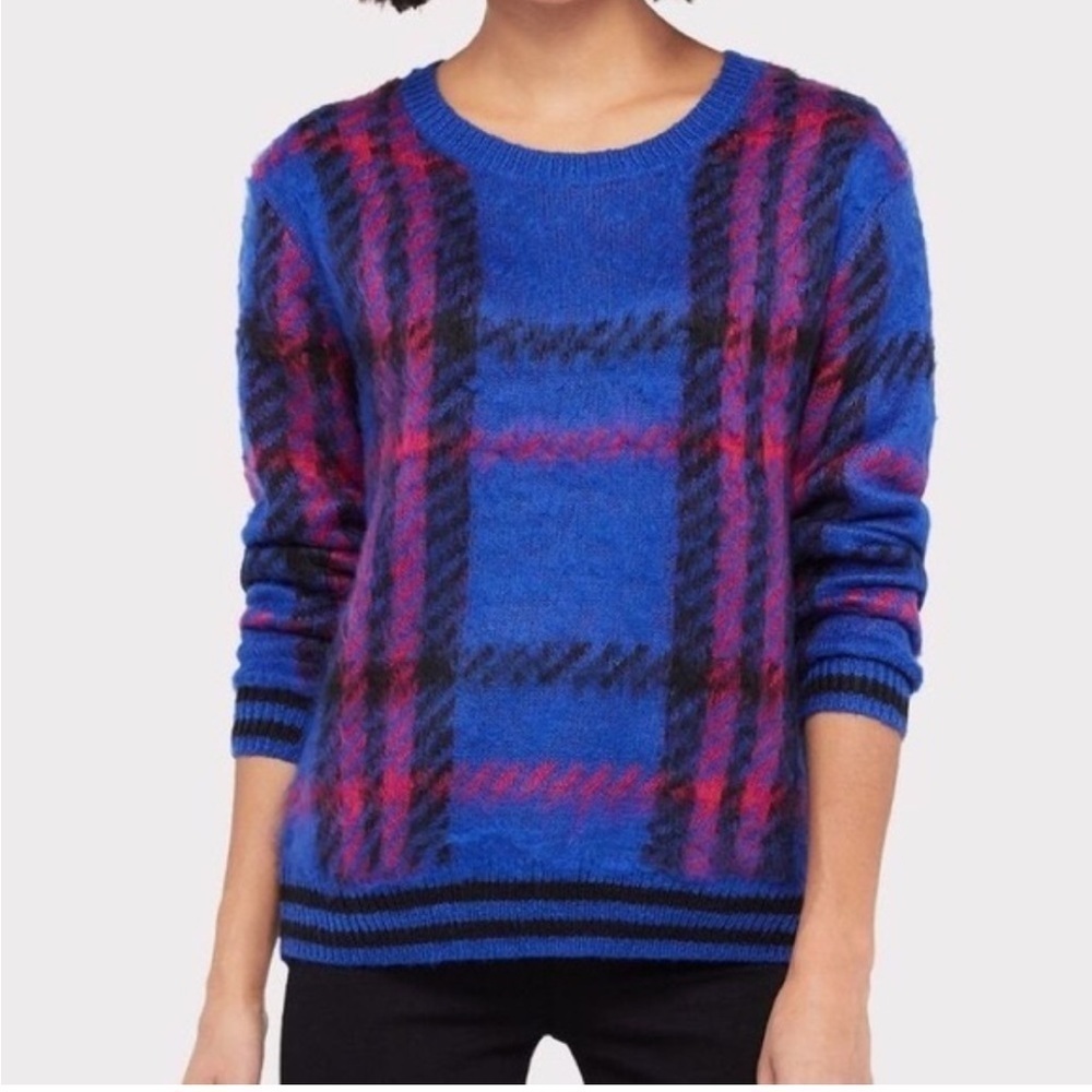 Evereve Allison Joy Bree Multi Plaid Sweater Size Small New with Tags MSRP $98